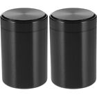 Small Tin Canister with Lid for Coffee Tea Candy Storage - Black