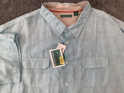 CUBAVERA Linen Blend Shirt Blue - Pockets Men’s Size 4XL - NEW - Image 1 of 4