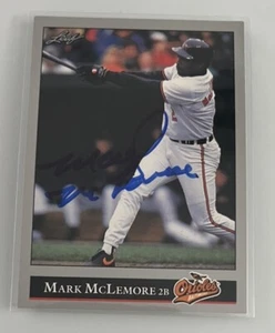 1992 Leaf Mark McLemore #427 Auto Autograph Signed Baltimore Orioles - Picture 1 of 2