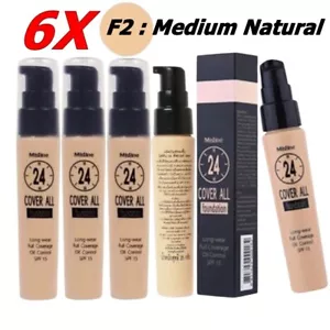 6X Mistine 24 Cover All Foundation Full Coverage Oil Control SPF15 PA++ Medium N - Picture 1 of 10