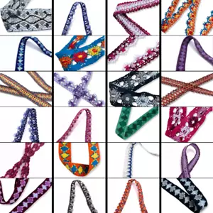 Crochet Stretch Lace Ribbon Trim Edging (Price Per Metre) - Picture 1 of 30