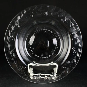 American Brilliant Hawkes Signed Floral Cut Rimmed Soup Plate, Antique Bowl 9" - Picture 1 of 6