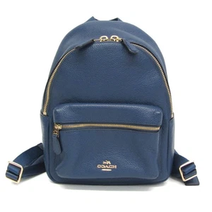 Coach Charlie Pebble Leather Mini F38263 Damen Leder Rucksack Blau BF584803 - Bild 1 von 8