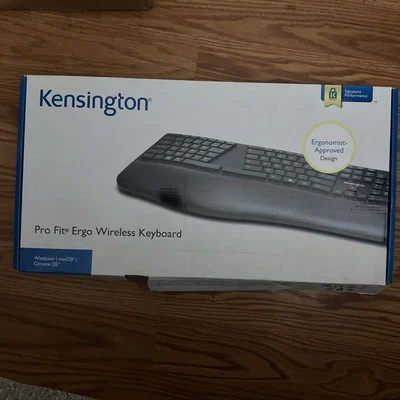 NEW Kensington Pro Fit Ergo Wireless Keyboard-Black K75401US - Image 1 of 4