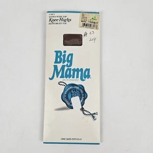 Coppia calze ginocchio vintage Big Mama extra larghe punta rinforzata abbronzatura - Foto 1 di 8