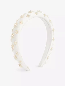 Cerchietto JENNIFER BEHR Margot in seta impreziosito da perle, nuovo con sacchetto antipolvere, senza scatola - Foto 1 di 6