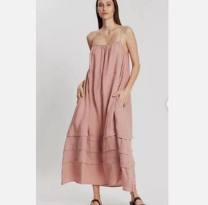 Marle NZ Dillon Dress Sz 8 Pink Blush 100%v Linen Sgtrappy A-Line NWT RRP $350NZ - Picture 1 of 12