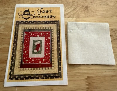 Punch Needle Pattern On Stamped Weavers Cloth STARLIGHT STOCKING Just Beecause - Image 1 of 3