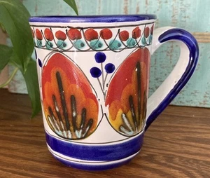 Handpainted Ceramic Expresso Tea Cup Coffee Mug Colorful Floral Italy - Picture 1 of 8