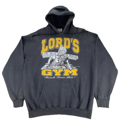 Sudadera con Capucha Lords Gym De Colección Talla XL His Pain Your Gain Jesus Christian Hecha en EE. UU. USADA EN EXCELENTE ESTADO Foto 1 de 4