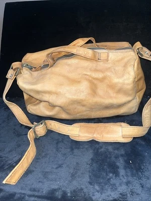 Vintage Leather Duffel/Travel Bag Zipper Hand Made In Columbia Light Brown - Image 1 of 4