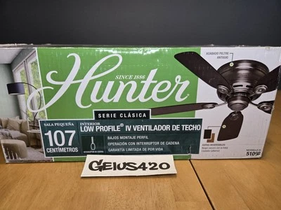 Hunter Classic Series 42" Indoor Low Profile IV Ceiling Fan Reversible Blades  - Image 1 of 4