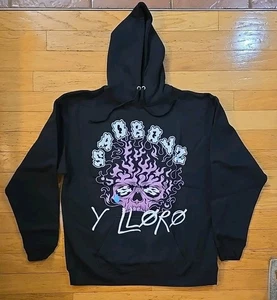Sad Boyz x Junior H  Y LLORO Hoodie Graphic Sweatshirt Size XL Black NIP - Picture 1 of 8