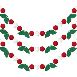 Weihnachten Filzkugeln Girlanden 3 Stück Handgemacht Dekoration Party Fest We... - Bild 1 von 10