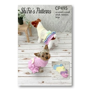 Crochet Pattern for Dogs Ruffled Dress - 5 Sizes CP495 - Picture 1 of 11