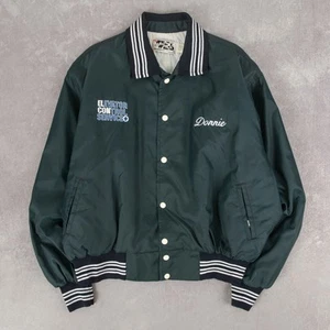 Vintage 80s Donnie Nylon Varsity Bomber Jacket XXL Men's Blue Company - Picture 1 of 6