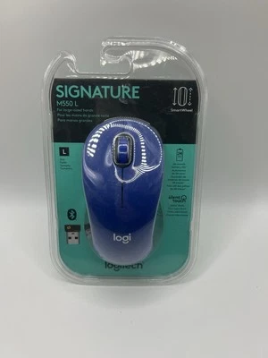 Logitech Signature M550 L Wireless Mouse Bluetooth Blue Silent Click Right Hand - Image 1 of 3
