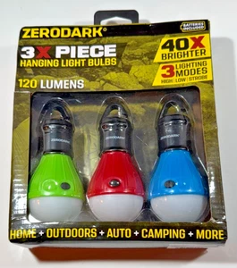 Zerodark LED Tragbare Hänge Glühbirnen 3 Beleuchtungsmodi 3er Pack Neu  - Bild 1 von 4