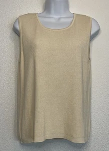 Vintage Orvis 100 % Seide gerippter Pullover Tank leicht creme Größe Small - Bild 1 von 11