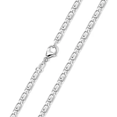 MATERIA BY MATTHIAS WAGNER MATERIA Cadena Blindada Mujer Hombre 925 Plata Collar 1,8mm Diamantado 40-80cm