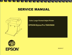 Epson Stylus Pro 7600 9600 Printer REPAIR SERVICE MANUAL - Picture 1 of 7