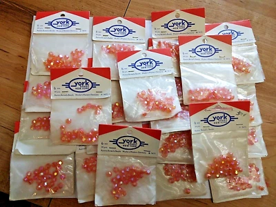 Orange Lot 5615 Faceted Beads 6mm Aurora Borealis York Brand West Germany VTG - Image 1 of 4