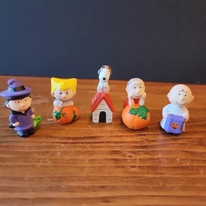 Hallmark Merry Miniatures 1996 set 5 pezzi arachidi zucca toppa Halloween con scatola - Foto 1 di 11