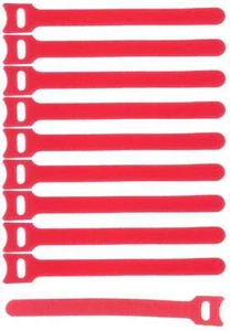 10 x Klett Kabelbinder 150 x 22 mm rot VT Kabelklettband Kabelklett Verschluss - Bild 1 von 6