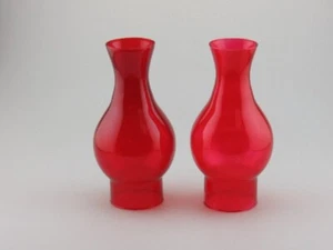 Chimenea de cristal rubí, juego de 2 - Imagen 1 de 3