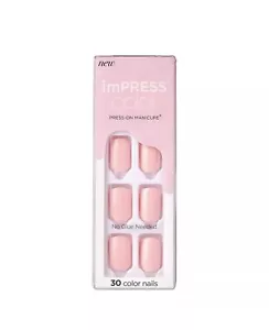 Kiss ImPress Press-On Manicure Color Nails 002 Pick Me Pink Short (Pure Fit) - Picture 1 of 12