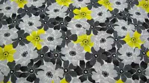 3 Yards Quilt Cotton Fabric - Timeless Treasures Trio Blk, White, Yel Floral Pck - Picture 1 of 1