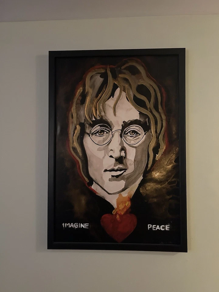 John Lennon On Canvas By William Stidham, Sacred Heart Series Signed - Image 1 of 2