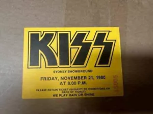 KISS NOVEMBER 21 1980 SYDNEY SHOWGROUND ORIGINAL TICKET EXC CONDITION - Picture 1 of 3