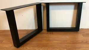 Metall Tischfuß eckig 1,5 x 2,5 Rohr H16" matt schwarz für Couchtisch DIY - Bild 1 von 3