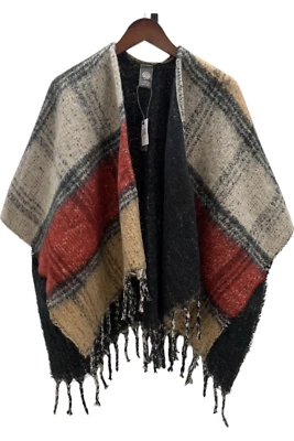 Vince Camuto Women's Oversized Shaw Beige/Red Plaid - Image 1 of 2