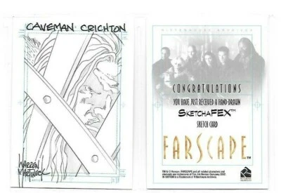 Farscape Season 3 Sketch Card CAVEMAN CRICHTON   By Warren Martineck  - Image 1 of 2