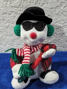 Animierter Schneemann mit Gitarre und Sonnenbrille Plüsch 8 Zoll groß. Funktioniert nicht - Bild 1 von 7