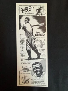 VINTAGE 1974 BOB PARKER 2nd BEST! MINT?! LOU GEHRIG/BABE RUTH! - Picture 1 of 2