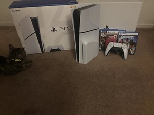 Sony PS5 Slim Disc Edition 1TB Video Game Console - With Games included - Picture 1 of 4