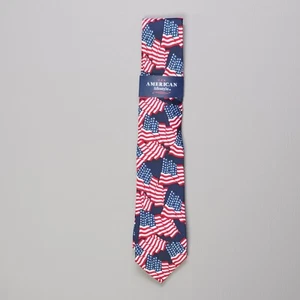 American Lifestyle Large 'American Flag' Multi Print USA Patriotic Necktie - Picture 1 of 3