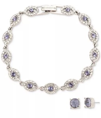 Rare GIVENCHY Flex Eye Bracelet/Earring Set 👁️ 💎- 7.25" (Purple☔️) Fast Ship💨 - Image 1 of 2