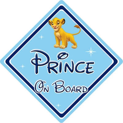 CAR SIGNS DIRECT Baby an Bord Autoschild - Disney Prinz an Bord - König der Löwen Simba