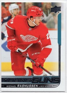 2018-19 UPPER DECK #226 MICHAEL RASMUSSEN YG RC UD YOUNG GUNS ROOKIE RED WINGS