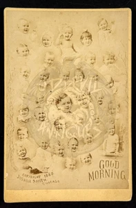 1880 Joshua Smith Chicago IL Baby Collage children cabinet photo - Picture 1 of 2