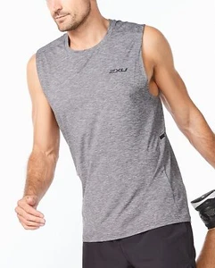 Nueva camiseta sin mangas 2XU Motion para hombre - sin mangas atlética gris XL MR6476a - Imagen 1 de 6
