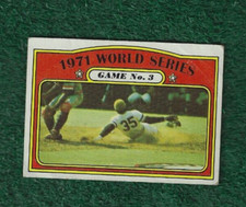 MANNY SANGUILLEN - 1972 TOPPS - 1971 WORLD SERIES GAME #3 - CARD # 225 - PIRATES