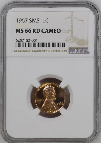 1967 SMS 1C LINCOLN CENT NGC MS66RD CAMEO BRIGHT RED RARITY R5 HIGHEST GRADES Cover