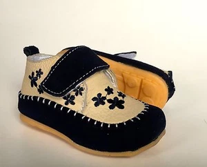 Babyschuhe, Kinderschuhe, Jungenschule, blau-beige - Bild 1 von 1