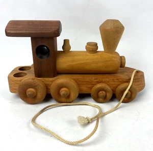 Wooden Steam Train Engine Toy Hand Crafted  The Woodcutters College Station TX  - Picture 1 of 17