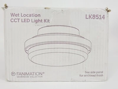 Fanimation Wet Location CCT LED Ceiling Fan Light Kit LK8514SLW Silver OB READ  - Image 1 of 4
